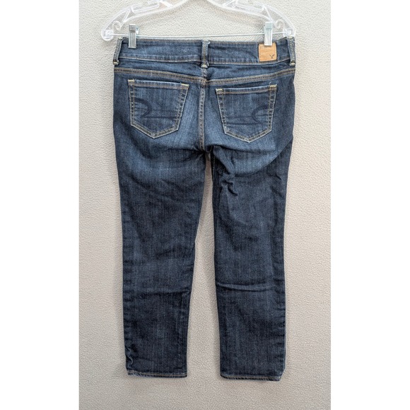 American Eagle Outfitters Artist Jeans Women's Size 4 Dark Wash‎ Distressed Slim - Picture 3 of 9